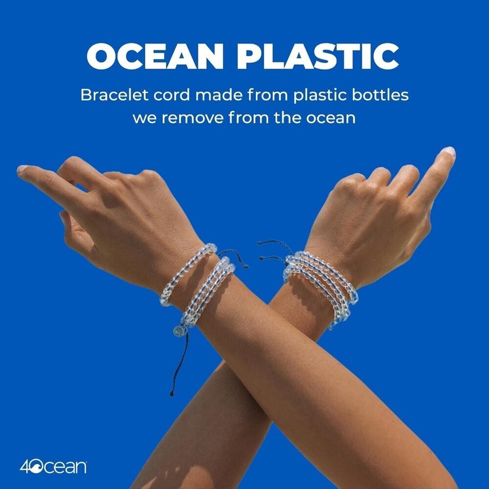 Beaded Ocean Plastic Bracelet Handcrafted Recycled Marine Conservation Unisex - Picture 8 of 8